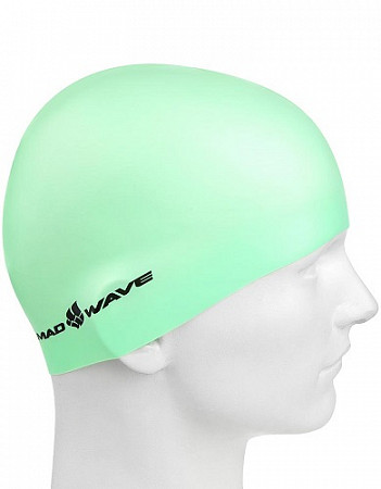 Шапочка для бассейна (плавания) взрослая Mad Wave Pastel Silicone Solid green