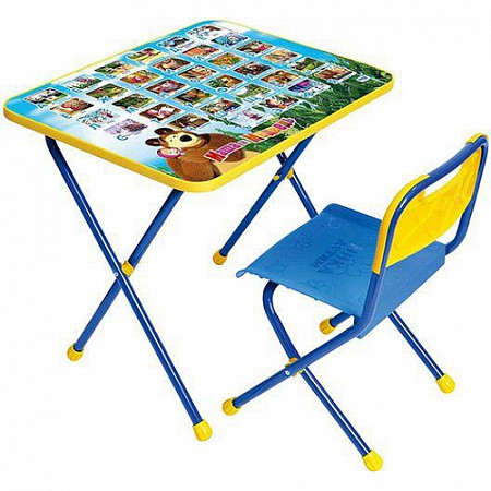 Комплект детской мебели Nika Маша и медведь Азбука 1 (стол+стул) КП/1