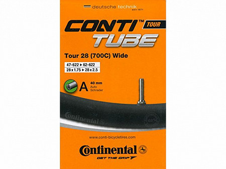 Велокамера Continental Tour 28" wide, 54-584/62-622, A40, автониппель, 01821210000