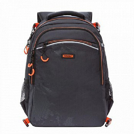 Рюкзак школьный GRIZZLY RB-056-1 /2 black/orange