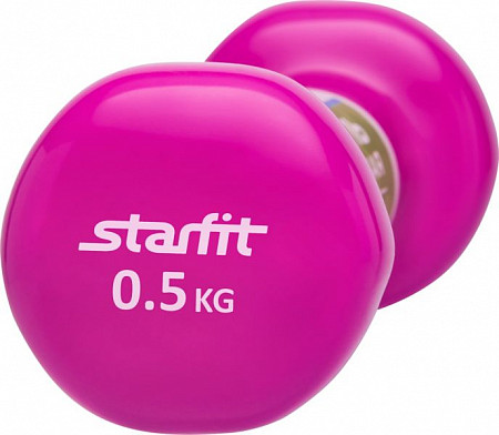 Гантель виниловая Starfit DB-101 0,5кг pink