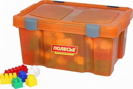 На картинке изображен Конструктор Полесье Супер-Микс 168 элементов в контейнере 50601 Конструктор Полесье Супер-Микс 168 элементов в контейнере 50601