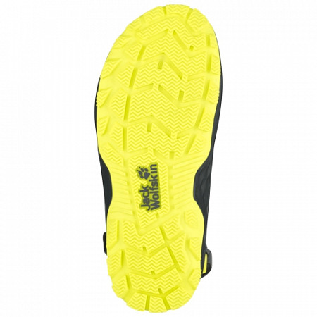 На картинке изображен Сандалии детские Jack Wolfskin Outdoor Water Action Sandal K ebony / lime Сандалии детские Jack Wolfskin Outdoor Water Action Sandal K ebony / lime