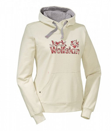 Джемпер женский Jack Wolfskin High Density Logo Hoody Women white