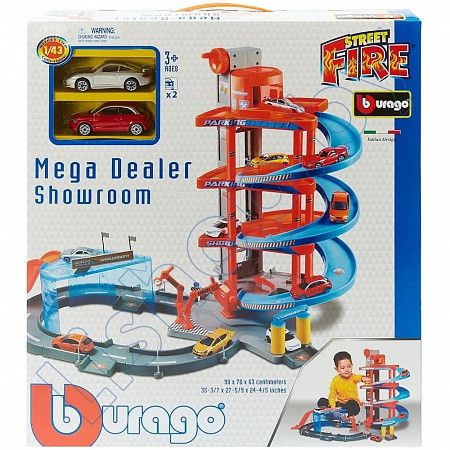 Игровой набор Bburago Street Fire Паркинг 4-х уровневый Mega Dealer Showroom (18-30031)