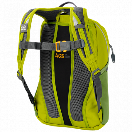 На картинке изображен Детский рюкзак Jack Wolfskin Kids Moab Jam green lime 2006091-4038 Детский рюкзак Jack Wolfskin Kids Moab Jam green lime 2006091-4038