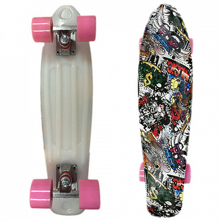 На картинке изображен Penny board (пенни борд) Display Music/pink Penny board (пенни борд) Display Music/pink