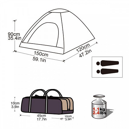 Палатка KingCamp Dome Junior 3034 green