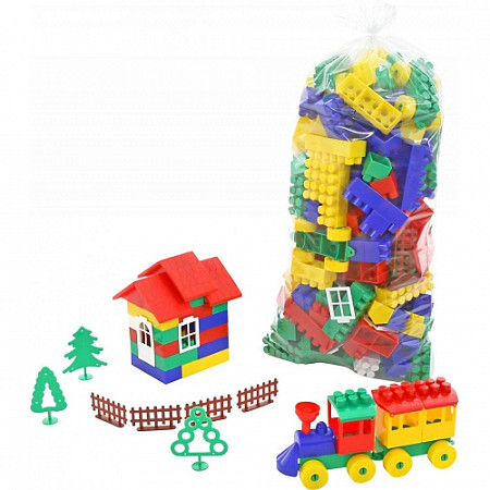 На картинке изображен Конструктор Полесье Строитель 181 элемент в пакете 36124 Конструктор Полесье Строитель 181 элемент в пакете 36124