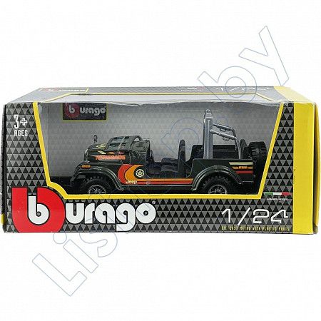 Машинка Bburago 1:24 Jeep Wrangler (18-22033) khaki