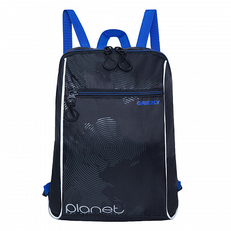 На картинке изображен Рюкзак школьный GRIZZLY RB-056-1 /4 black/blue/grey Рюкзак школьный GRIZZLY RB-056-1 /4 black/blue/grey