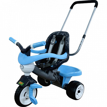 Велосипед Полесье 3-х колёсный Амиго с ограждением ручкой ремешком и мягким сиденьем 46642