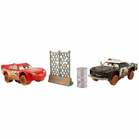 Набор машинок Cars Тачки 3 Сумасшедшая восьмерка Стоппер и Молния МакКуин DYB13