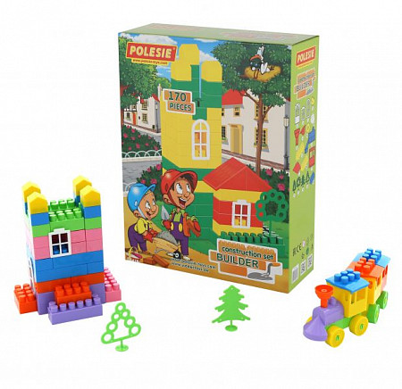 Конструктор Полесье Строитель 170 элементов в коробке 3447
