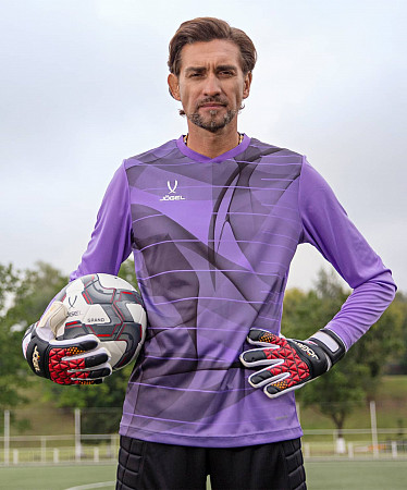 Свитер вратарский детский Jogel DIVISION PerFormDRY GK Pattern LS purple/dark grey/white