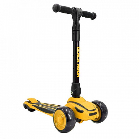 На картинке изображен Самокат Black Aqua S00461 светящиеся колеса yellow Самокат Black Aqua S00461 светящиеся колеса yellow