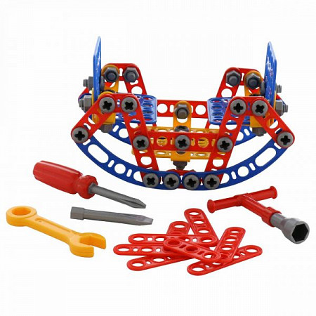 Конструктор Полесье Изобретатель Качели №2 121 элемент в пакете 55101