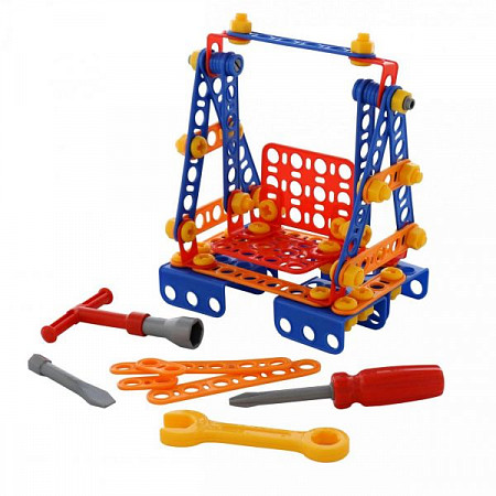 Конструктор Полесье Изобретатель Качели №1 109 элементов в пакете 55095
