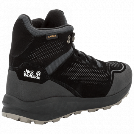 На картинке изображен Ботинки мужские Jack Wolfskin Coogee Texapore Wt Mid M black / black Ботинки мужские Jack Wolfskin Coogee Texapore Wt Mid M black / black