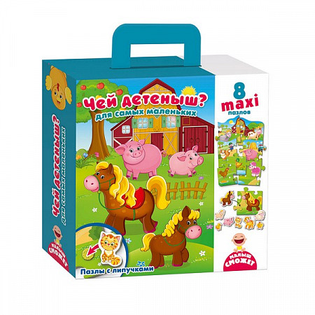 Пазлы с липучками Vladi Toys Чей детеныш VT2907-01