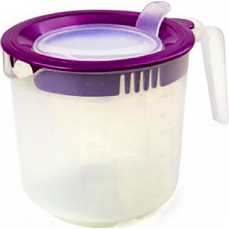 На картинке изображен Банка для взбивания Berossi фуксия 1,5 литра ИК05158000 Банка для взбивания Berossi фуксия 1,5 литра ИК05158000