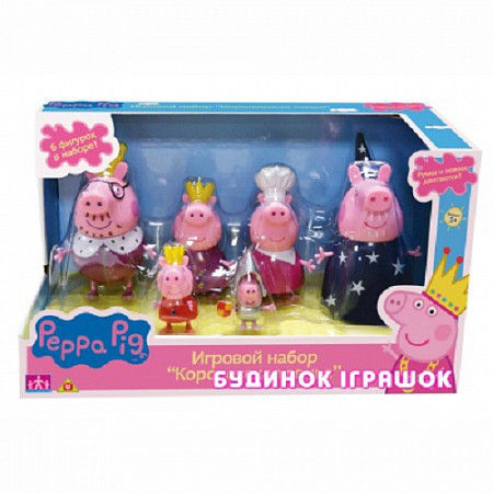 На картинке изображен Игровой набор Peppa Pig Королевская семья Пеппы 28875 Игровой набор Peppa Pig Королевская семья Пеппы 28875