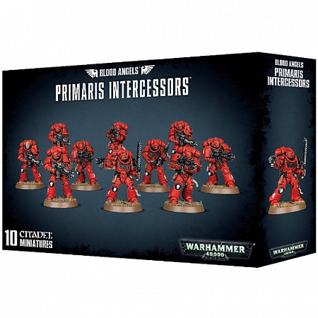 На картинке изображен Фигурки Games Workshop Warhammer: Blood Angels Primaris Intercessors 41-27 Фигурки Games Workshop Warhammer: Blood Angels Primaris Intercessors 41-27