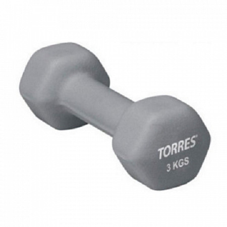 Гантель неопреновая Torres PL50013 (3кг) grey