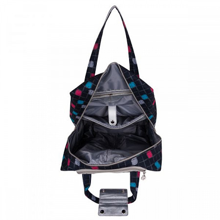 На картинке изображен Дорожная сумка Griffon Г1216 black/pink/blue Дорожная сумка Griffon Г1216 black/pink/blue