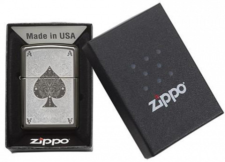 Зажигалка Zippo Ace of Spades Filigree 28323 black ice
