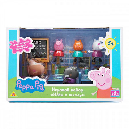 На картинке изображен Игровой набор Peppa Pig Идём в школу 20827 Игровой набор Peppa Pig Идём в школу 20827