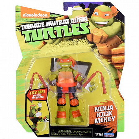 На картинке изображен Фигурка Turtles Удар ниндзя Майки (фигурка 12 см) 90622 Фигурка Turtles Удар ниндзя Майки (фигурка 12 см) 90622