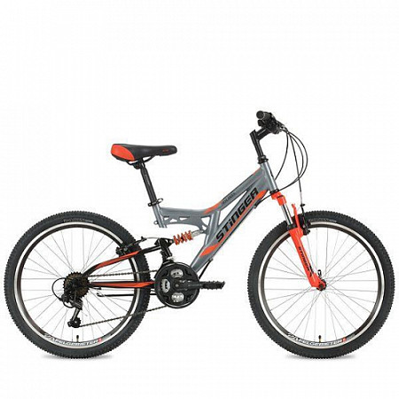 На картинке изображен Велосипед Stinger Highlander 24" (2018) Grey Велосипед Stinger Highlander 24" (2018) Grey