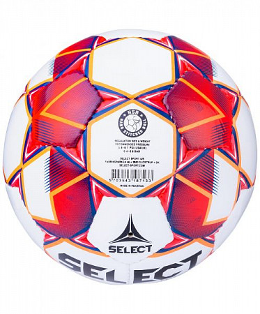 На картинке изображен Мяч минифутбольный детский Select Futsal Talento №3 11 852616 white/red/orange Мяч минифутбольный детский Select Futsal Talento №3 11 852616 white/red/orange