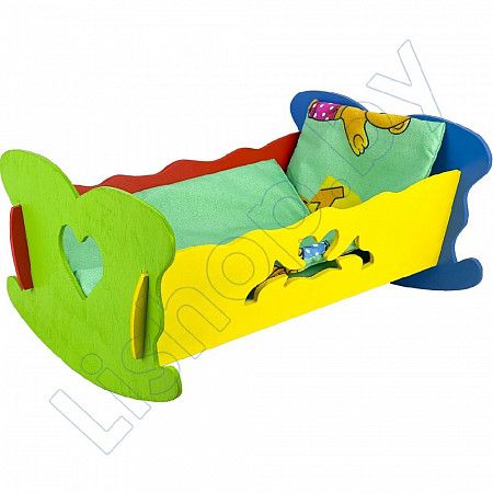 На картинке изображен Кроватка для кукол Stantom 33 см (006327) turquoise №1 Кроватка для кукол Stantom 33 см (006327) turquoise №1