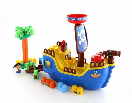 Игрушка Полесье Набор "Пиратский корабль" + конструктор (30 элементов) (в коробке) 62246