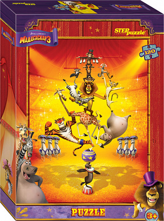 Пазлы Step Puzzle 120 "Мадагаскар 3" 75107