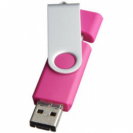 На картинке изображен Флешка USB-flash 16Gb Dual 1Z2017016 Pink Флешка USB-flash 16Gb Dual 1Z2017016 Pink