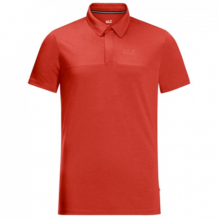 Рубашка поло мужская Jack Wolfskin Jwp Polo M lava red