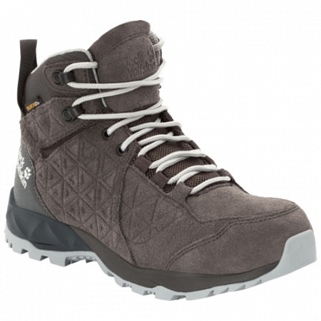 На картинке изображен Ботинки женские Jack Wolfskin Cascade Hike Lt Texapore Mid W dark steel / phantom Ботинки женские Jack Wolfskin Cascade Hike Lt Texapore Mid W dark steel / phantom