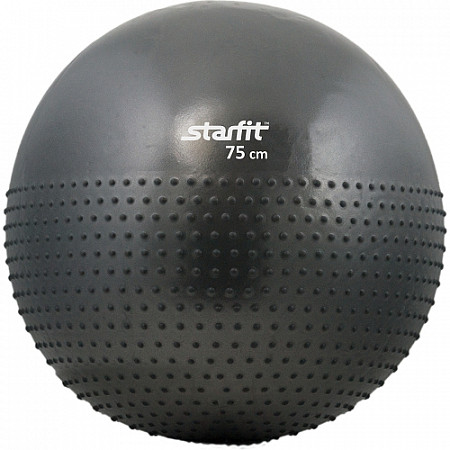 Мяч гимнастический, для фитнеса (фитбол) полумассажный Starfit GB-201 75 см grey, антивзрыв