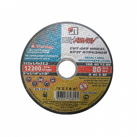 Круг отрезной Lugaabrasiv 180х3.2x22.2 мм для металла 
