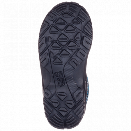 На картинке изображен Сапоги детские Jack Wolfskin Iceland Texapore High K blue / lime Сапоги детские Jack Wolfskin Iceland Texapore High K blue / lime