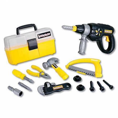 Игровой набор Keenway инструментов (электродрель, ящик для инструментов, плоскогубцы, винты, отвертка, ножевка) , 12761