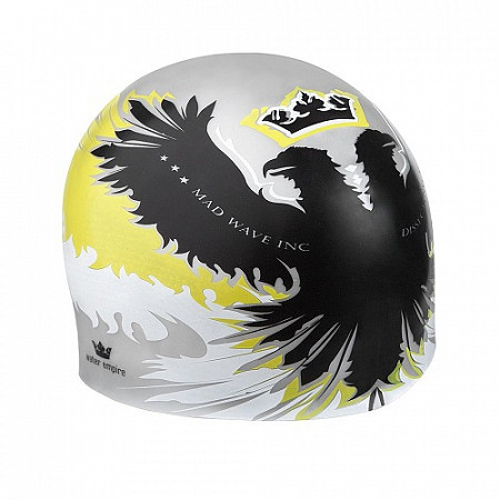 На картинке изображен Шапочка для бассейна (плавания) взрослая Mad Wave Silicone Printed Empire gray Шапочка для бассейна (плавания) взрослая Mad Wave Silicone Printed Empire gray