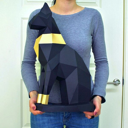 3D-конструктор PAPERRAZ "Кошка Бастет" Black