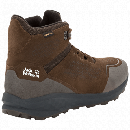 На картинке изображен Ботинки мужские Jack Wolfskin Coogee Texapore Wt Mid M dark wood / phantom Ботинки мужские Jack Wolfskin Coogee Texapore Wt Mid M dark wood / phantom