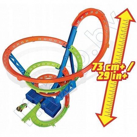 На картинке изображен Трек Hot Wheels Скоростное крушение по спирали (HGV67) Трек Hot Wheels Скоростное крушение по спирали (HGV67)