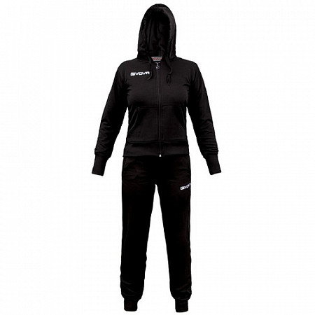 На картинке изображен Спортивный костюм женский Givova Tuta Lady TR015 black Спортивный костюм женский Givova Tuta Lady TR015 black