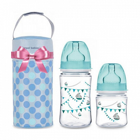 На картинке изображен Набор Canpol babies 2 Бутылочки + Термосумка 35/69 Blue Набор Canpol babies 2 Бутылочки + Термосумка 35/69 Blue